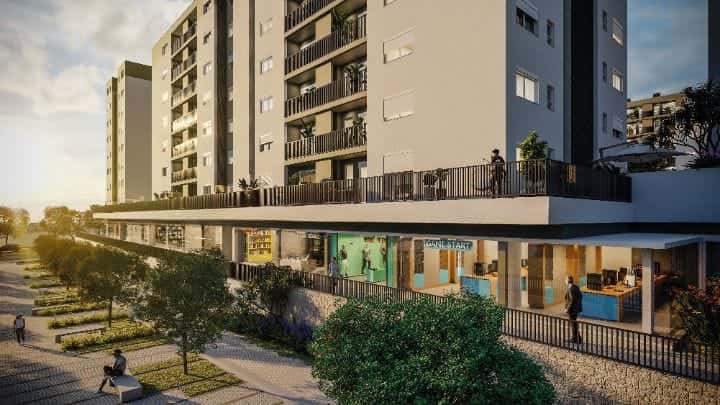 OCULTO Apartamento em construção à venda no Quartier: 74m², 3 quartos (1 suíte), sacada com churrasqueira e 2 vagas.